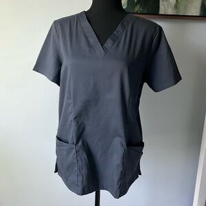 UA Flex Charcoal Gray Scrub Top